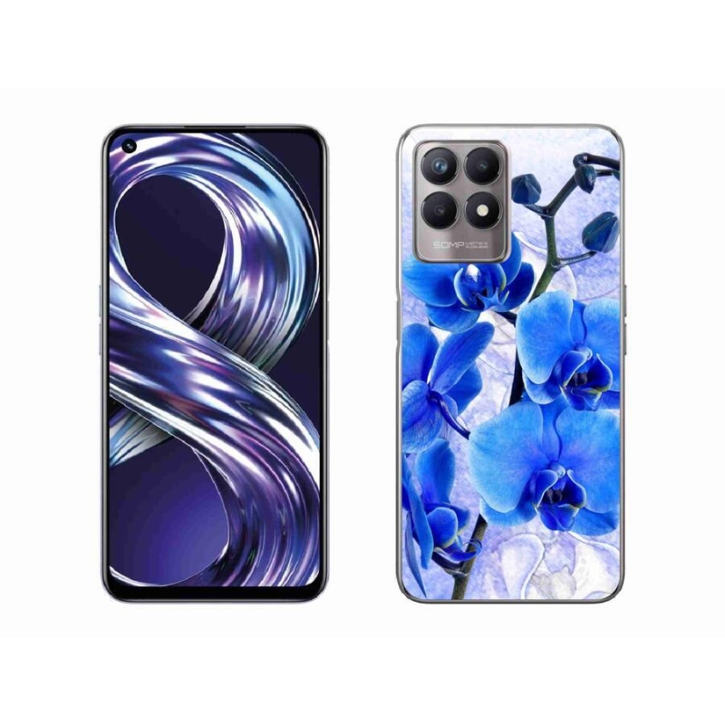Gelový kryt mmCase na mobil Realme 8i - modré květy