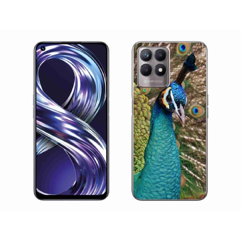 Gelový kryt mmCase na mobil Realme 8i - páv
