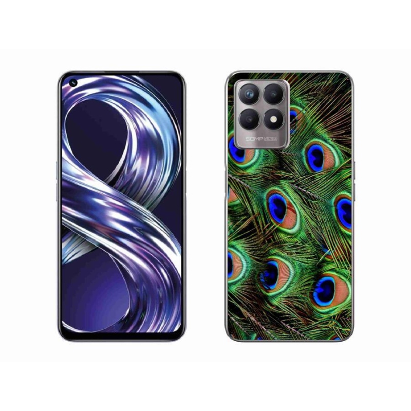 Gelový kryt mmCase na mobil Realme 8i - paví peří