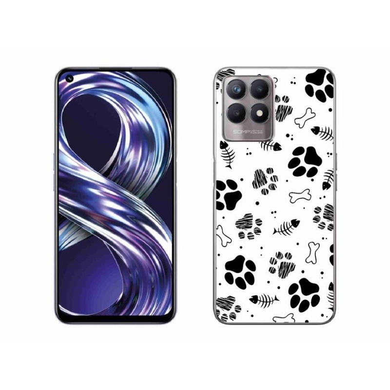 Gelový kryt mmCase na mobil Realme 8i - psí tlapky 1