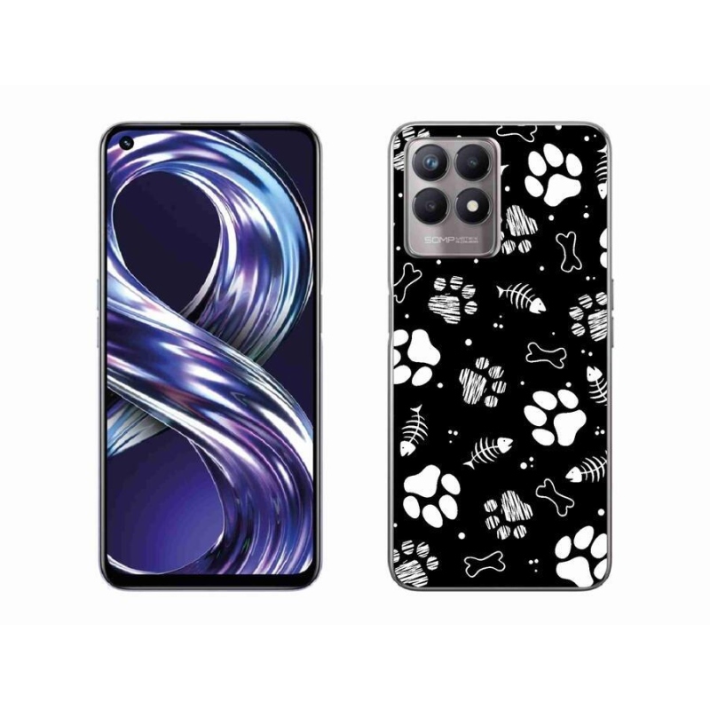 Gelový kryt mmCase na mobil Realme 8i - psí tlapky