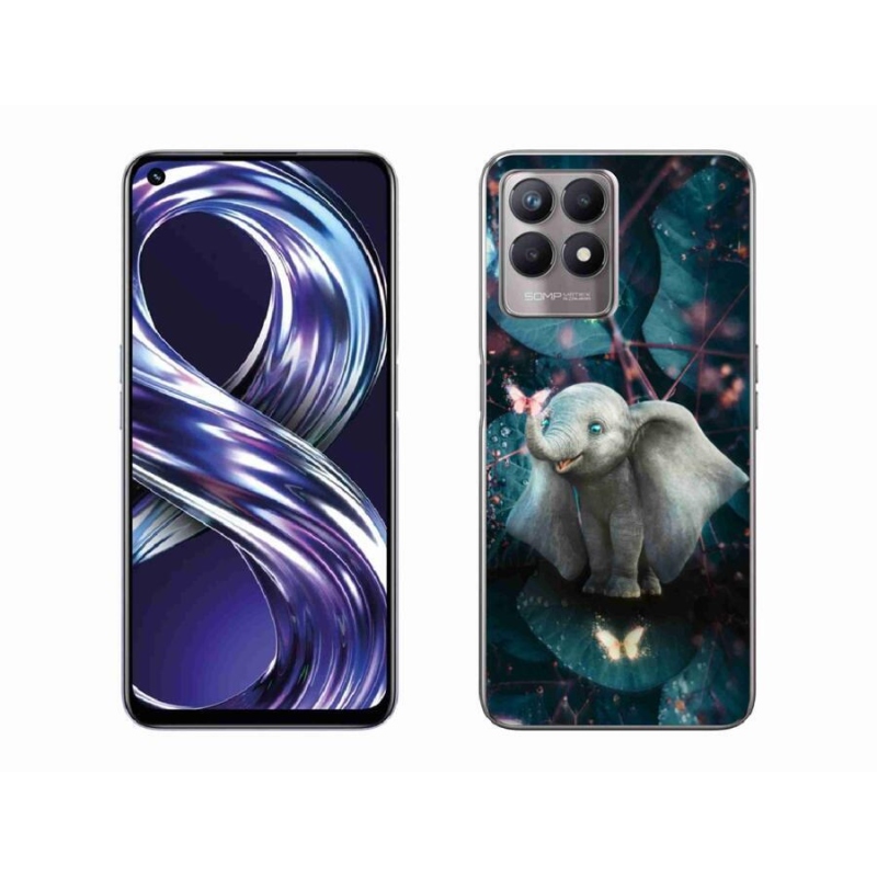 Gelový kryt mmCase na mobil Realme 8i - roztomilý slon