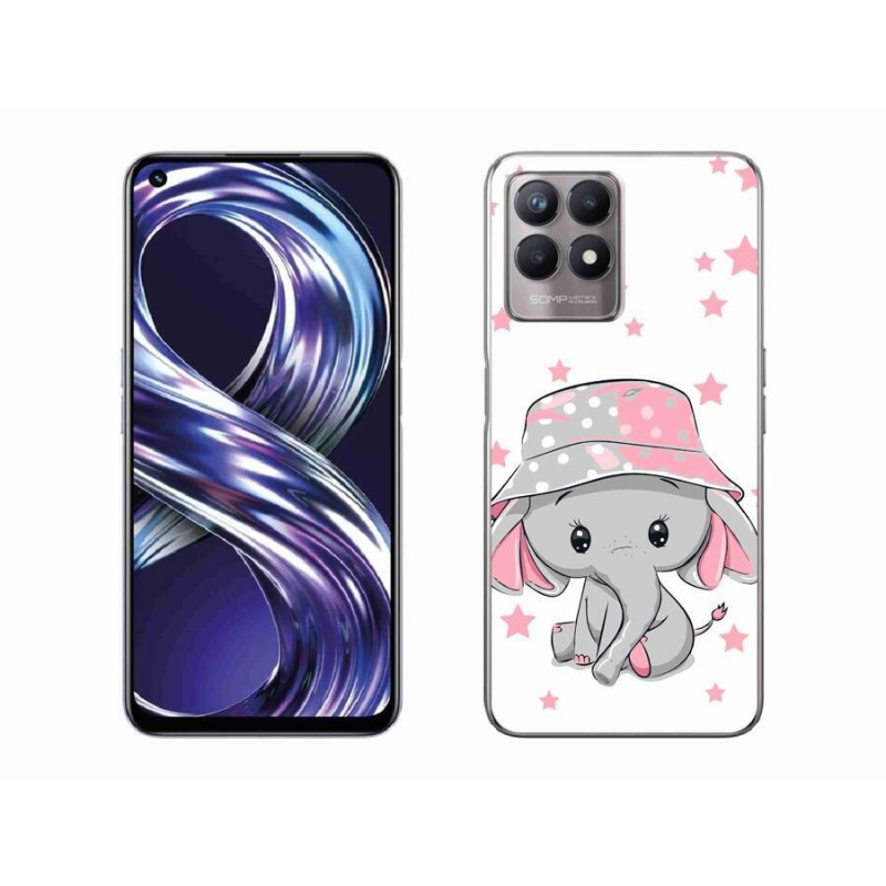 Gelový kryt mmCase na mobil Realme 8i - růžový slon