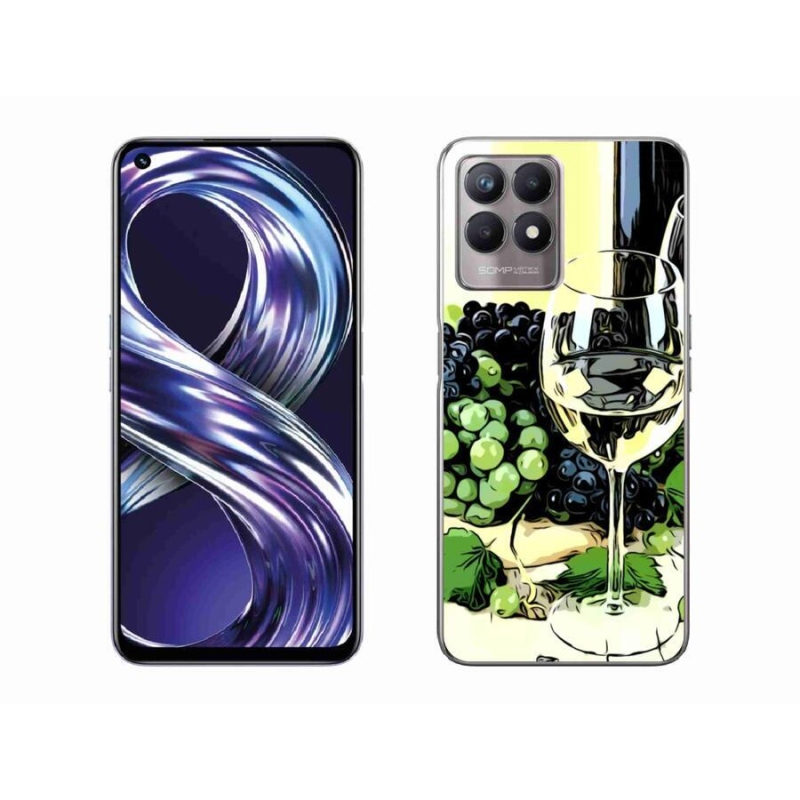 Gelový kryt mmCase na mobil Realme 8i - sklenka vína