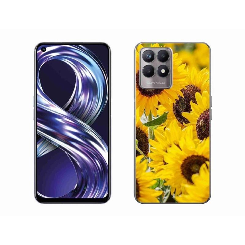 Gelový kryt mmCase na mobil Realme 8i - slunečnice