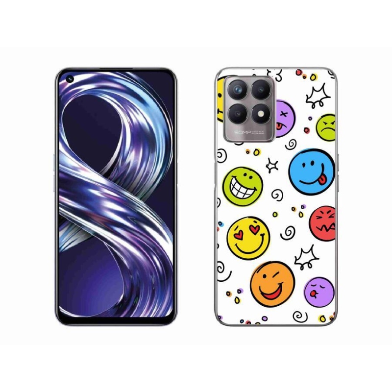 Gelový kryt mmCase na mobil Realme 8i - smajlíci