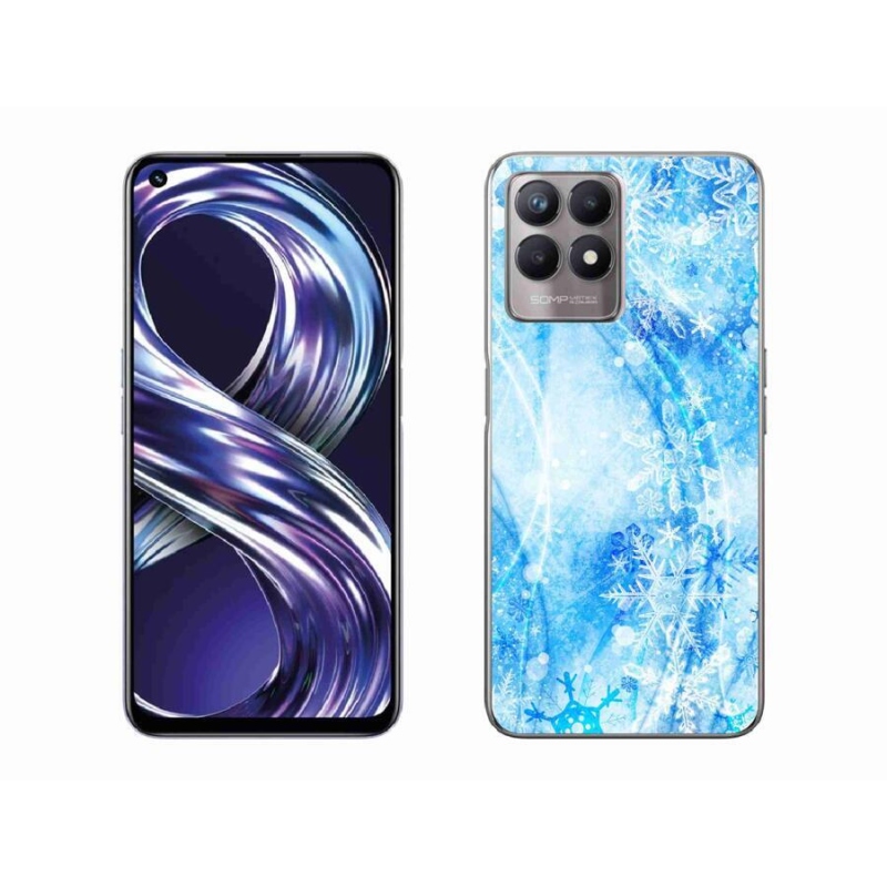 Gelový kryt mmCase na mobil Realme 8i - sněhové vločky