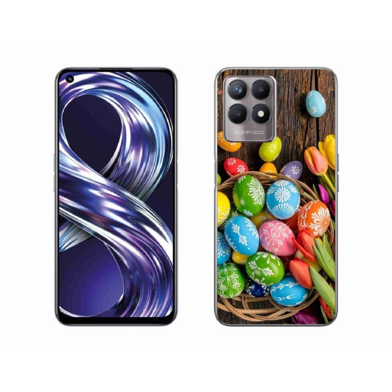 Gelový kryt mmCase na mobil Realme 8i - velikonoční vajíčka