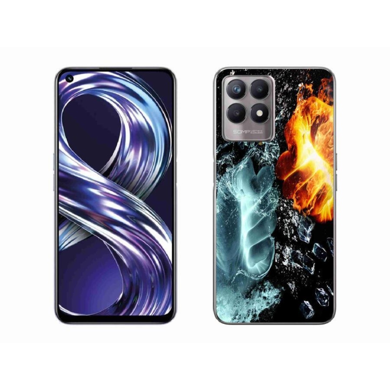 Gelový kryt mmCase na mobil Realme 8i - voda a oheň