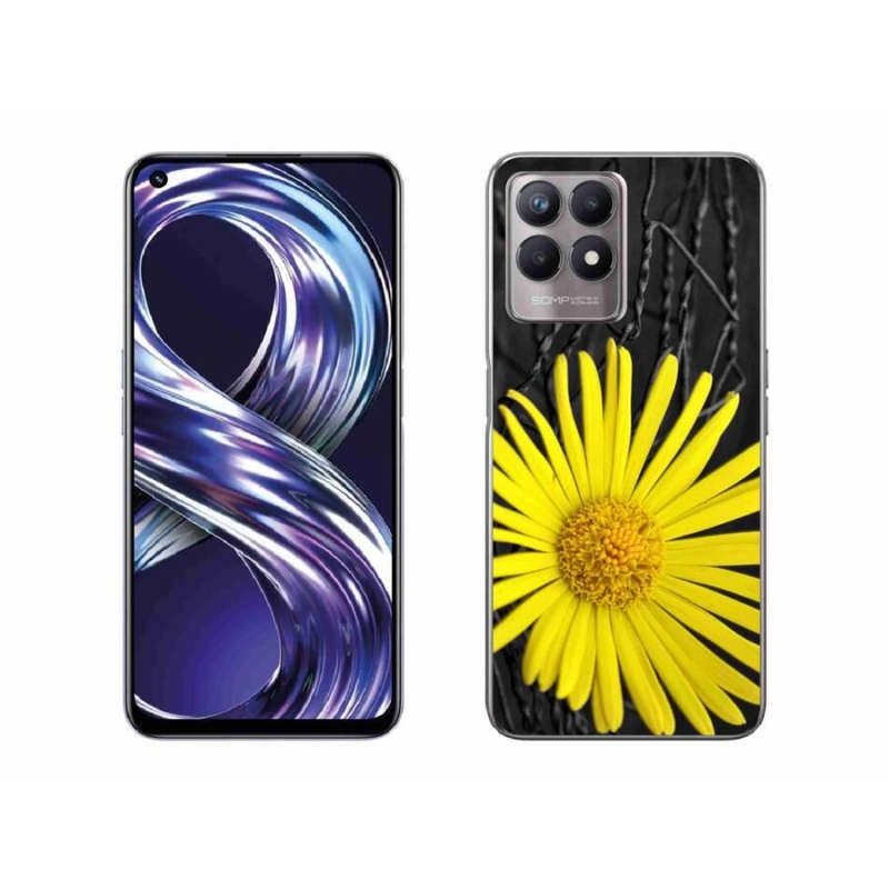 Gelový kryt mmCase na mobil Realme 8i - žlutá květina