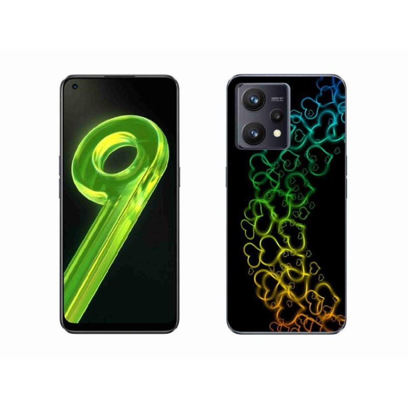 Gelový kryt mmCase na mobil Realme 9 4G - barevná srdíčka