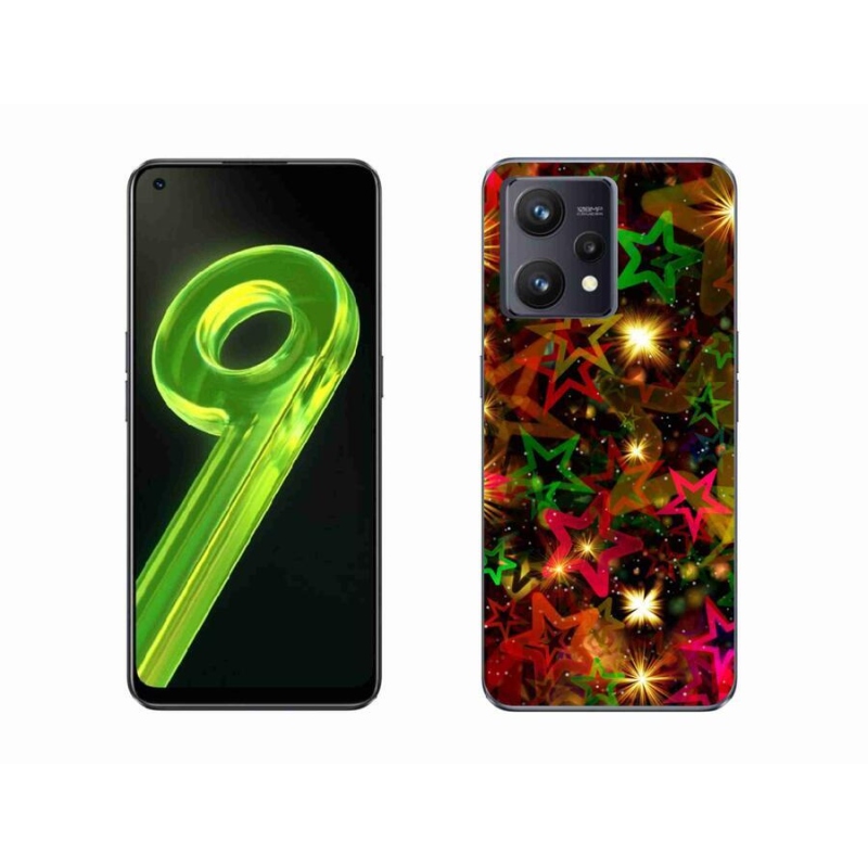 Gelový kryt mmCase na mobil Realme 9 4G - barevné hvězdičky