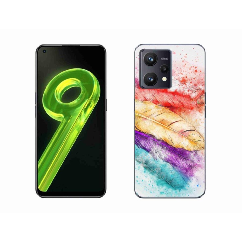 Gelový kryt mmCase na mobil Realme 9 4G - barevné peří