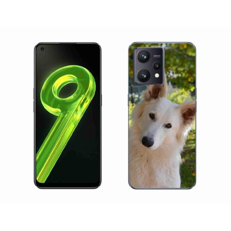 Gelový kryt mmCase na mobil Realme 9 4G - bílý švýcarský ovčák 1