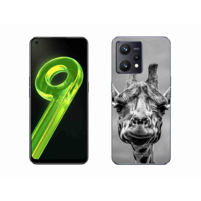 Gelový kryt mmCase na mobil Realme 9 4G - černobílá žirafa