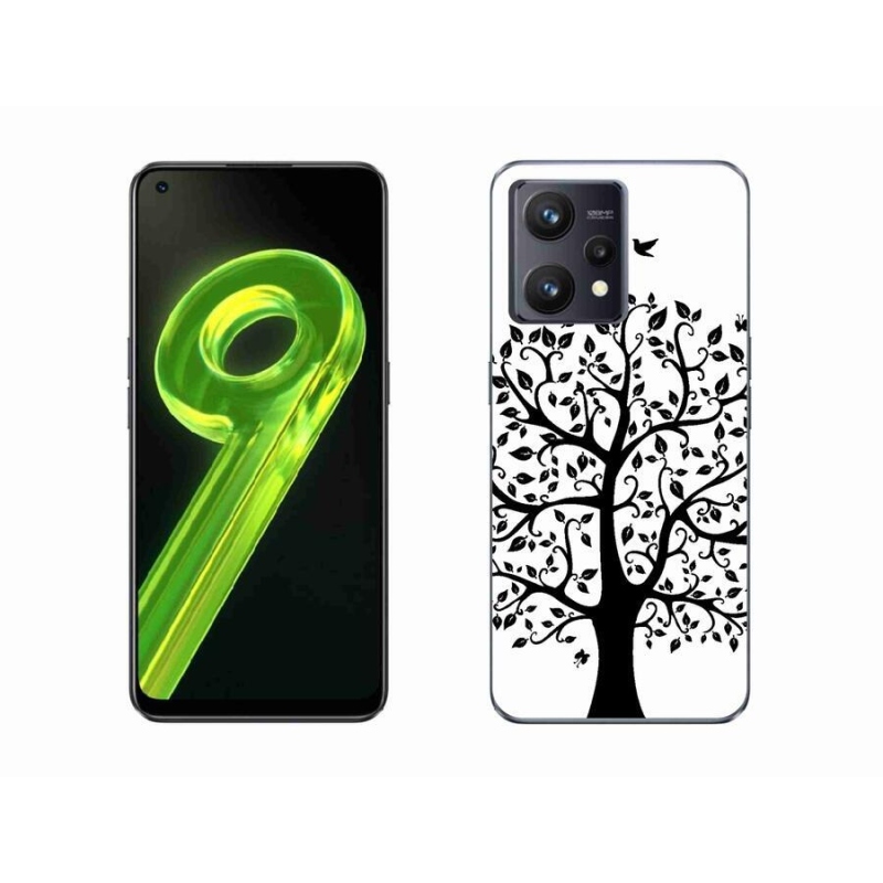 Gelový kryt mmCase na mobil Realme 9 4G - černobílý strom