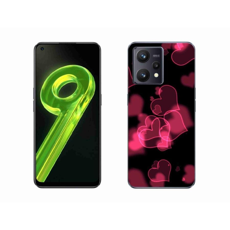 Gelový kryt mmCase na mobil Realme 9 4G - červená srdíčka