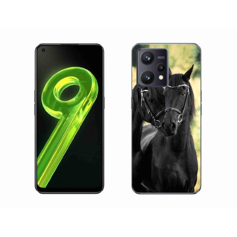 Gelový kryt mmCase na mobil Realme 9 4G - dva černí koně