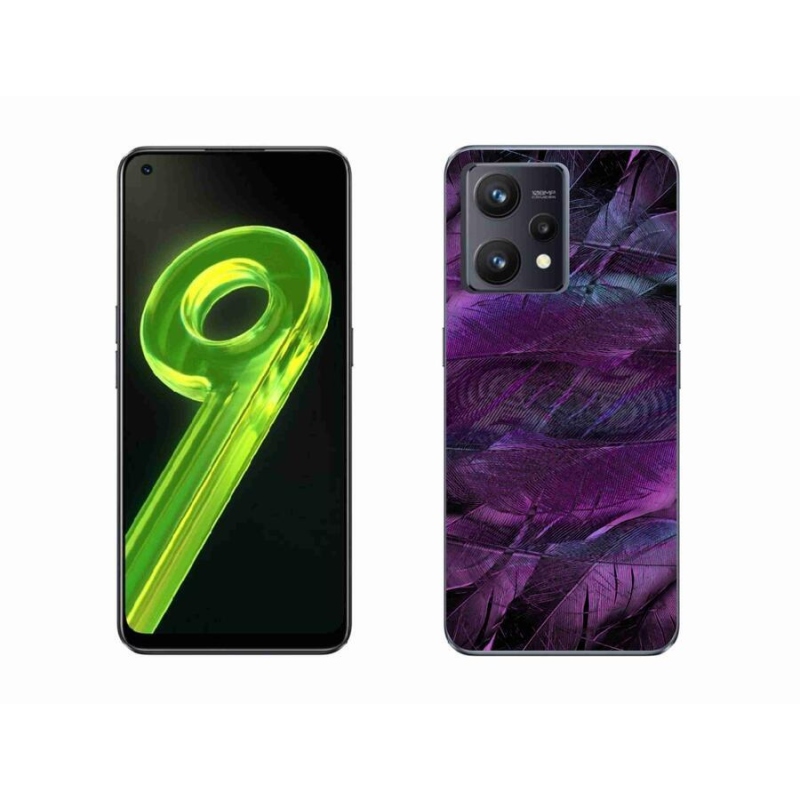 Gelový kryt mmCase na mobil Realme 9 4G - fialová pírka