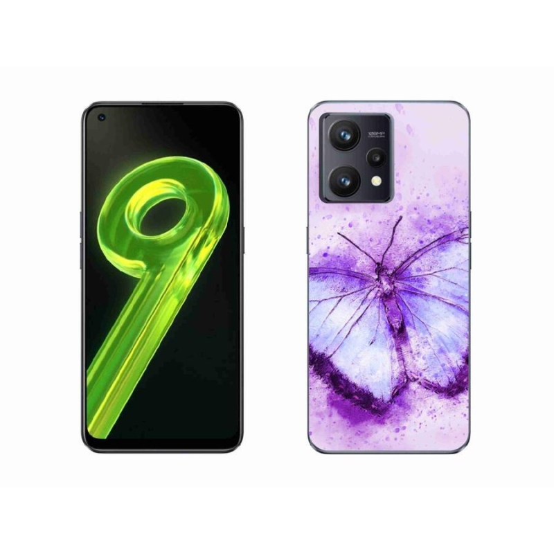 Gelový kryt mmCase na mobil Realme 9 4G - fialový motýl