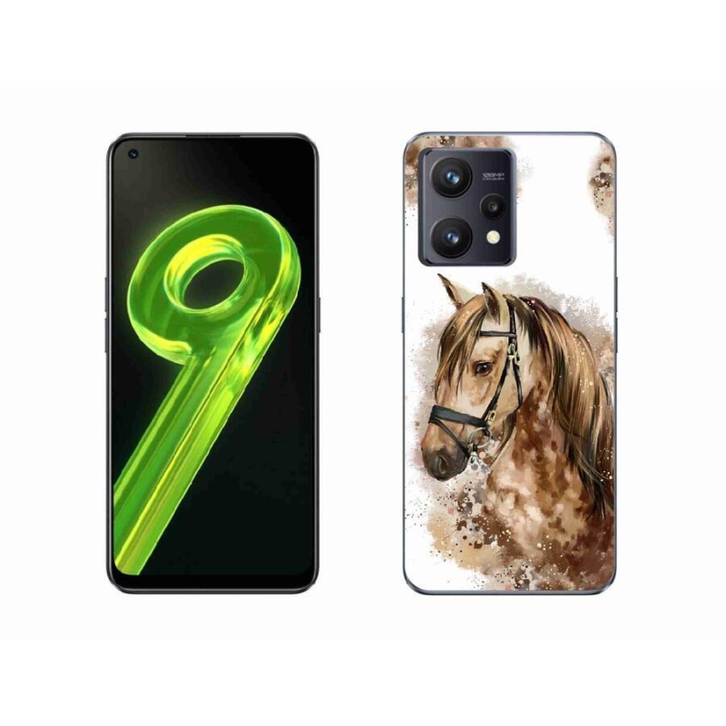 Gelový kryt mmCase na mobil Realme 9 4G - hnědý kreslený kůň