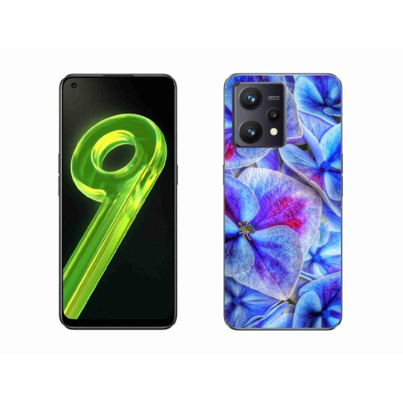 Gelový kryt mmCase na mobil Realme 9 4G - modré květy 1