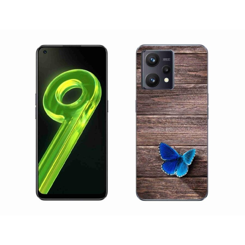 Gelový kryt mmCase na mobil Realme 9 4G - modrý motýl 1