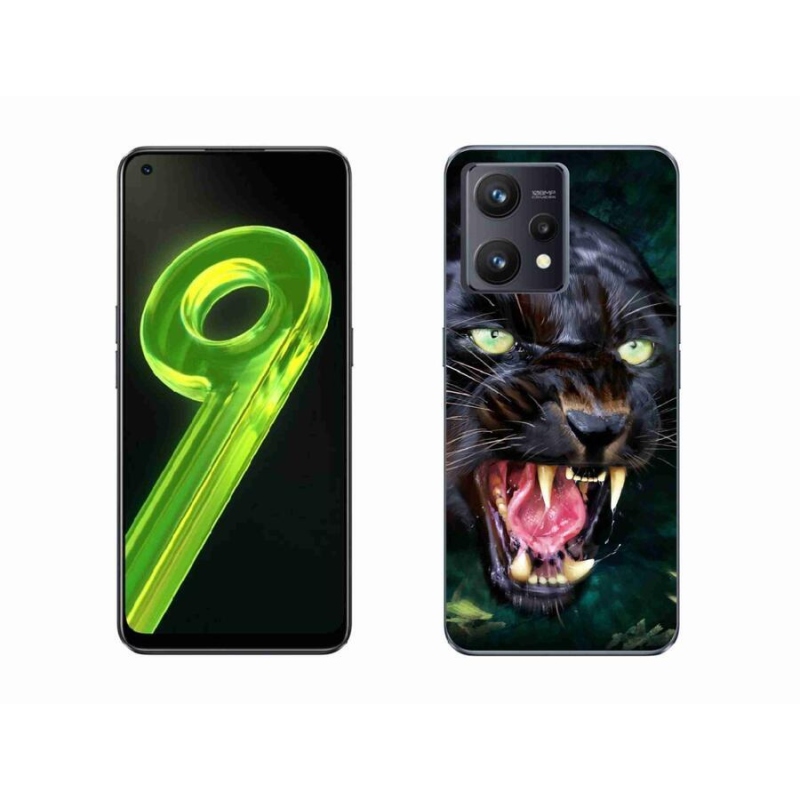 Gelový kryt mmCase na mobil Realme 9 4G - rozzuřený černý panter