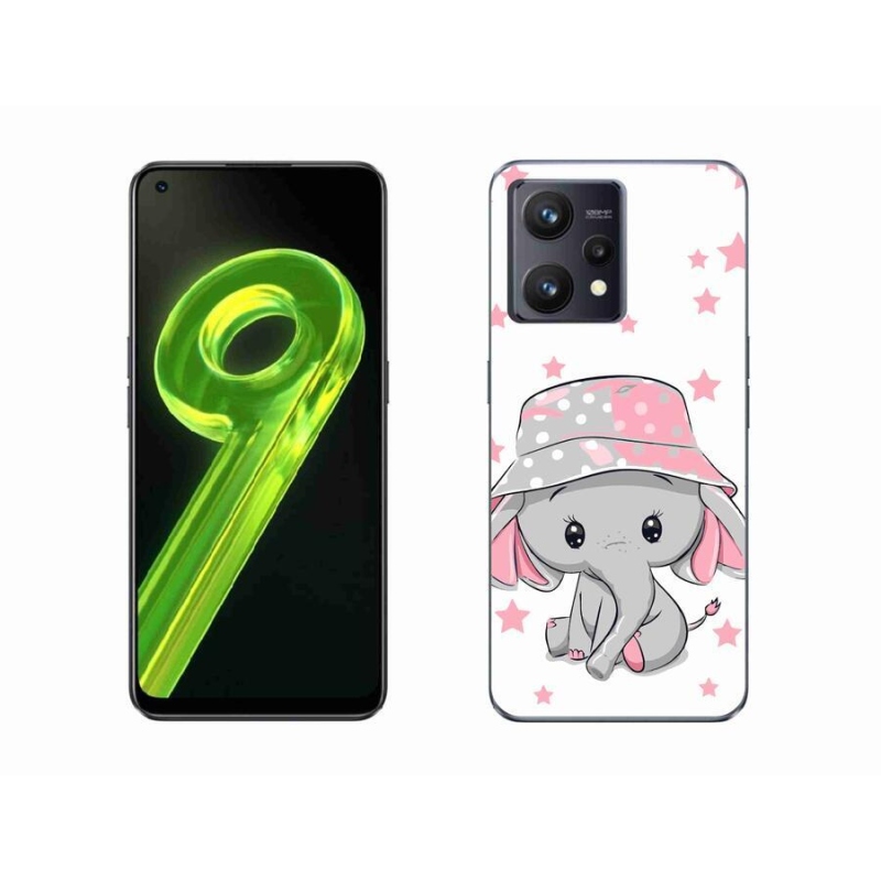 Gelový kryt mmCase na mobil Realme 9 4G - růžový slon