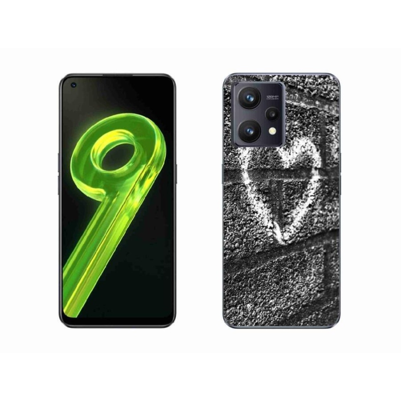 Gelový kryt mmCase na mobil Realme 9 4G - srdce na zdi