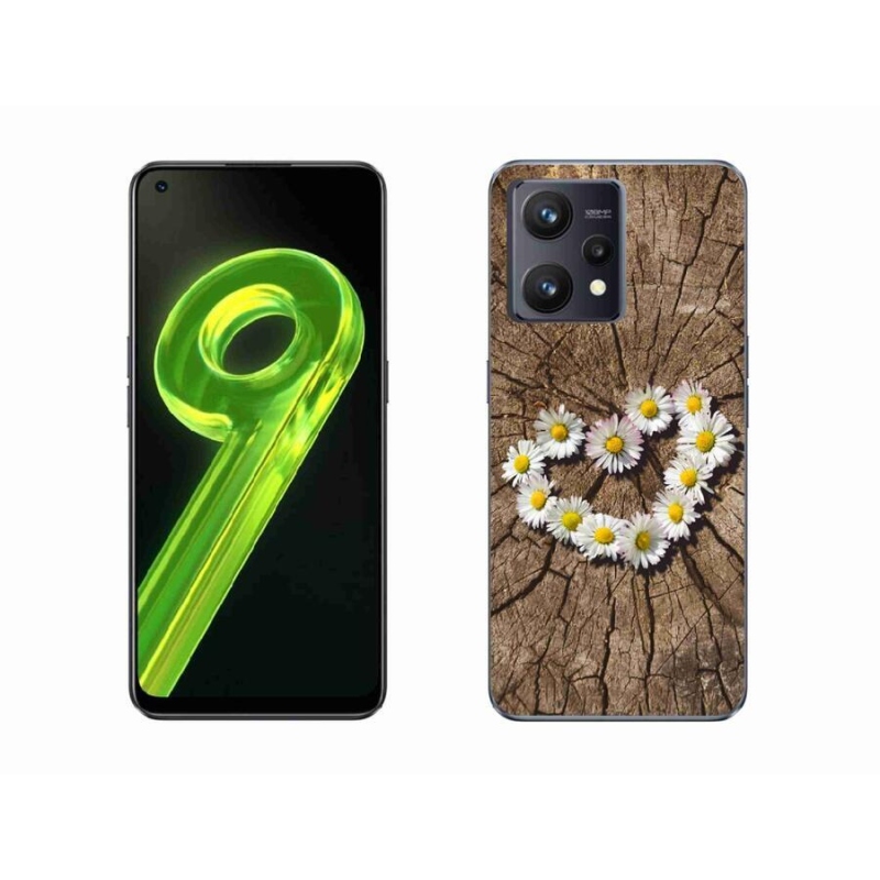 Gelový kryt mmCase na mobil Realme 9 4G - srdce z kopretin