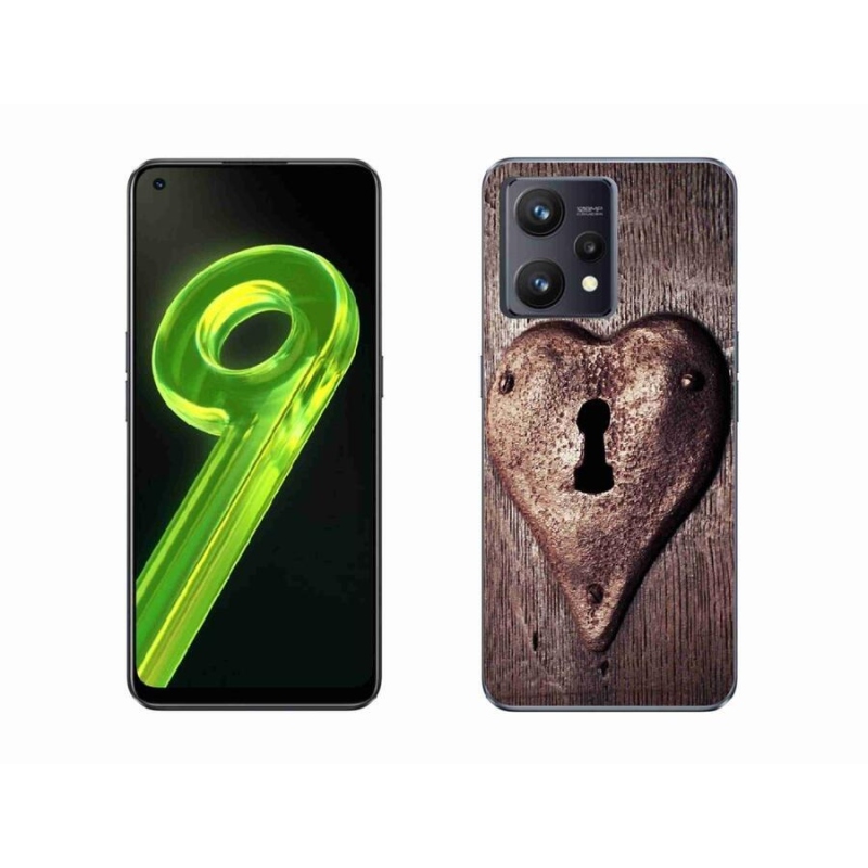 Gelový kryt mmCase na mobil Realme 9 4G - zámek ve tvaru srdce
