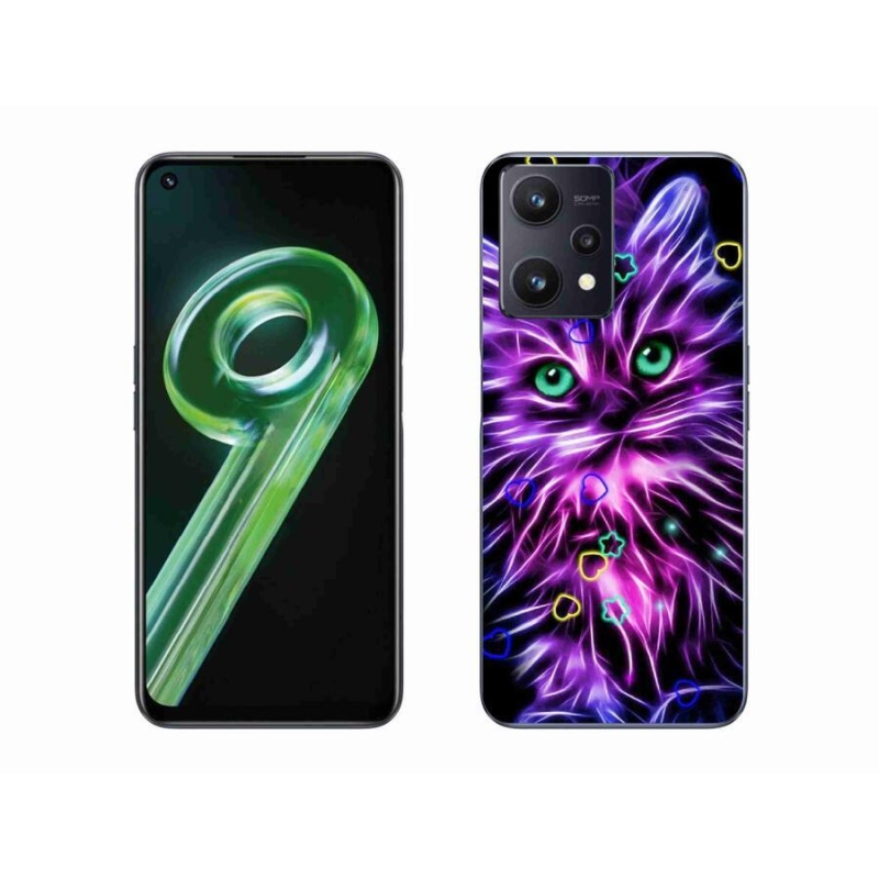 Gelový kryt mmCase na mobil Realme 9 5G - abstraktní kočka