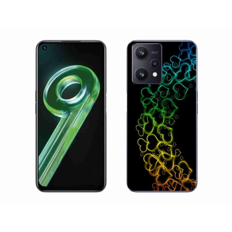 Gelový kryt mmCase na mobil Realme 9 5G - barevná srdíčka