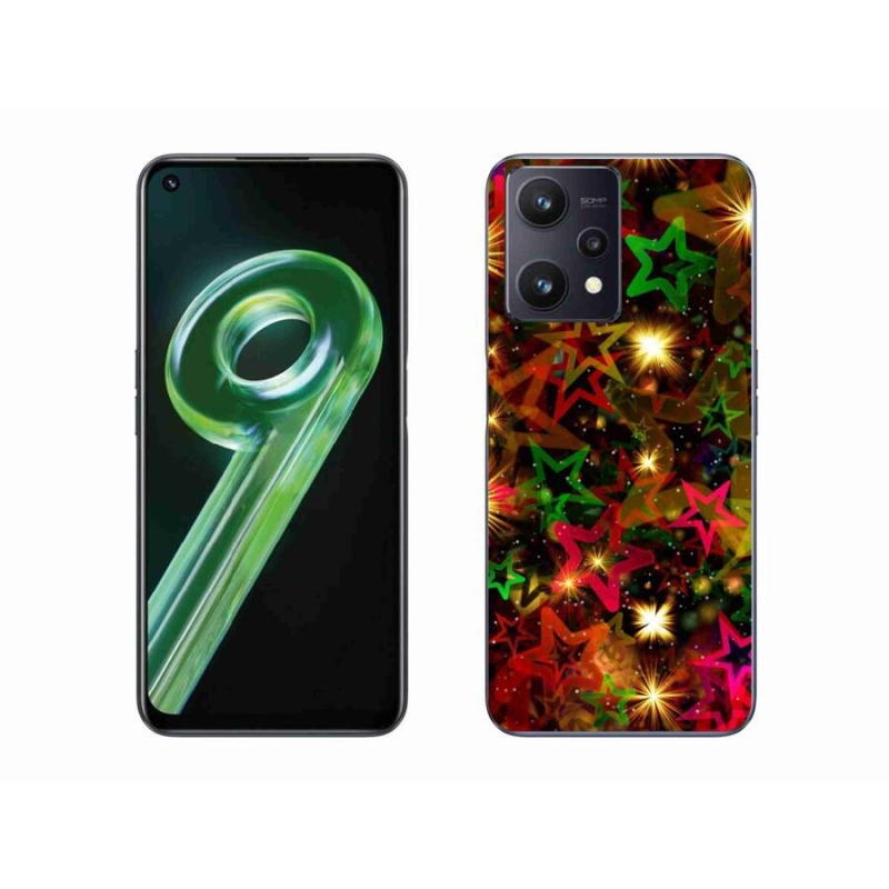 Gelový kryt mmCase na mobil Realme 9 5G - barevné hvězdičky