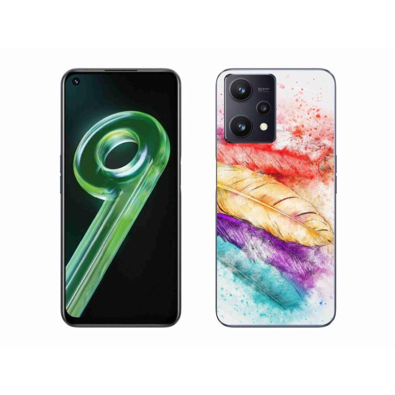 Gelový kryt mmCase na mobil Realme 9 5G - barevné peří