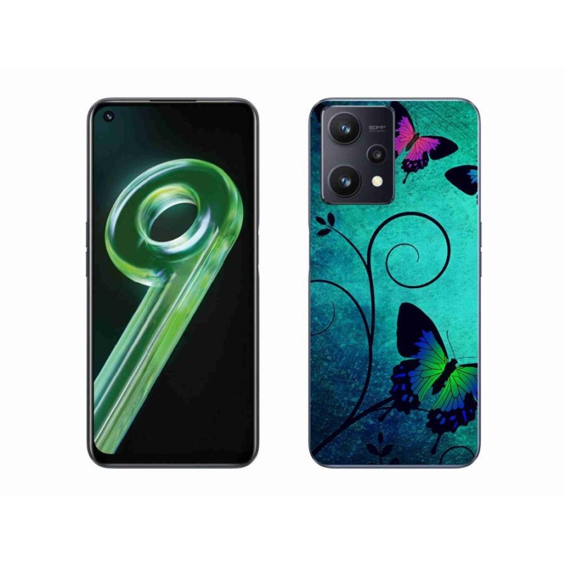 Gelový kryt mmCase na mobil Realme 9 5G - barevní motýli