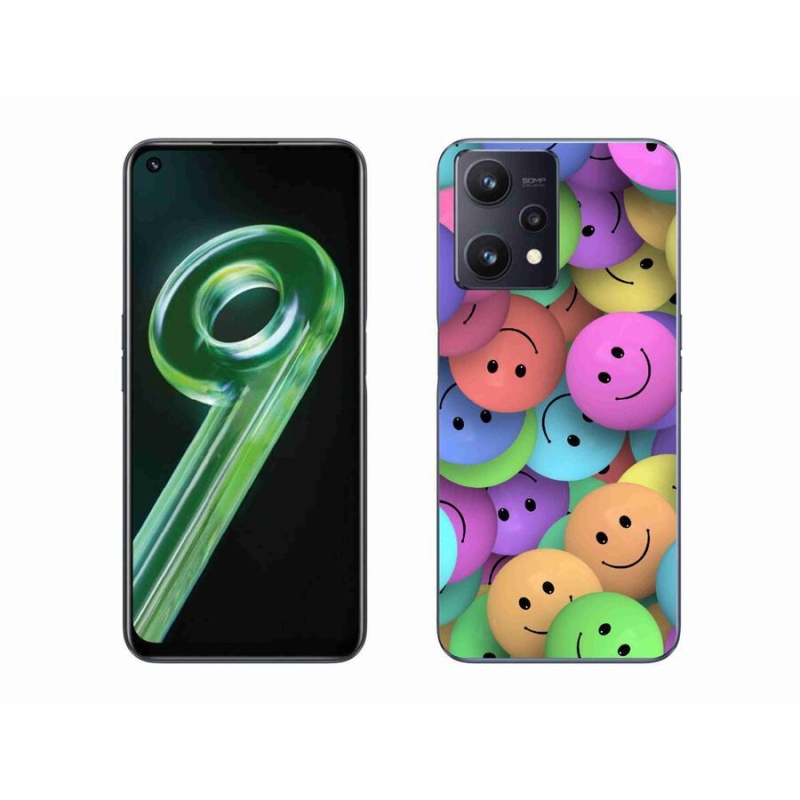 Gelový kryt mmCase na mobil Realme 9 5G - barevní smajlíci