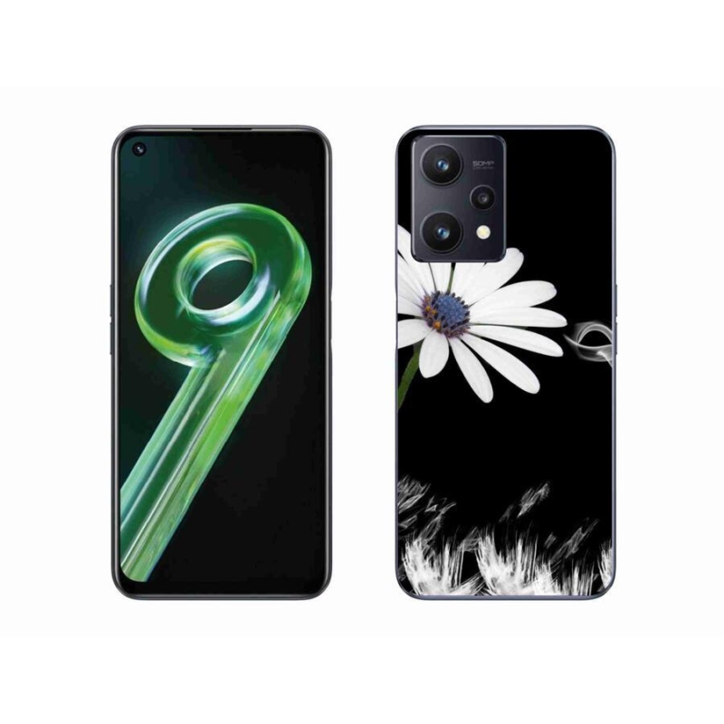 Gelový kryt mmCase na mobil Realme 9 5G - bílá květina