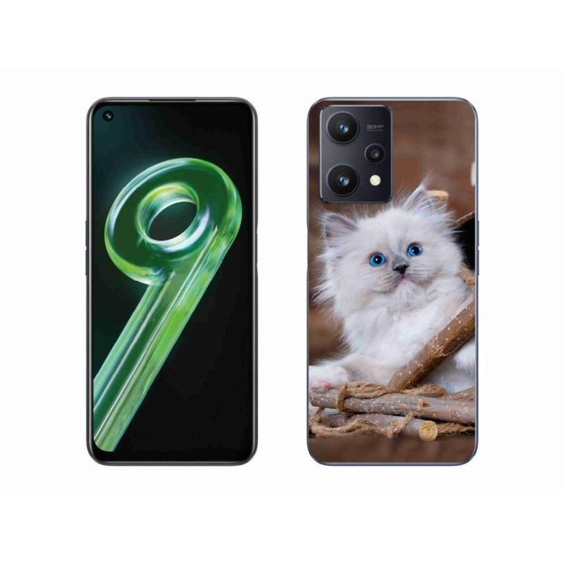Gelový kryt mmCase na mobil Realme 9 5G - bílé kotě