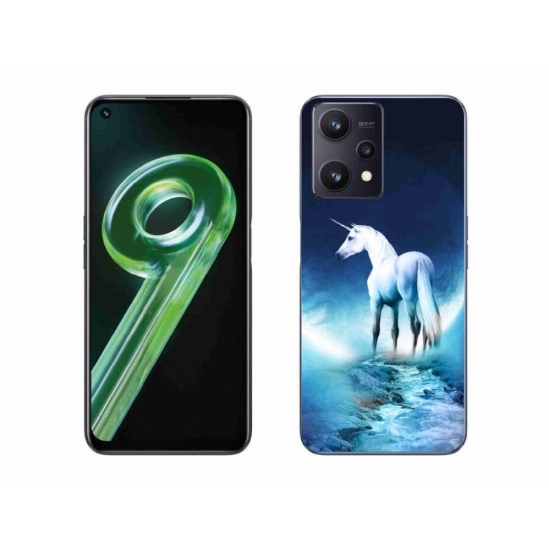 Gelový kryt mmCase na mobil Realme 9 5G - bílý jednorožec