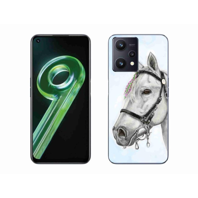Gelový kryt mmCase na mobil Realme 9 5G - bílý kůň 1