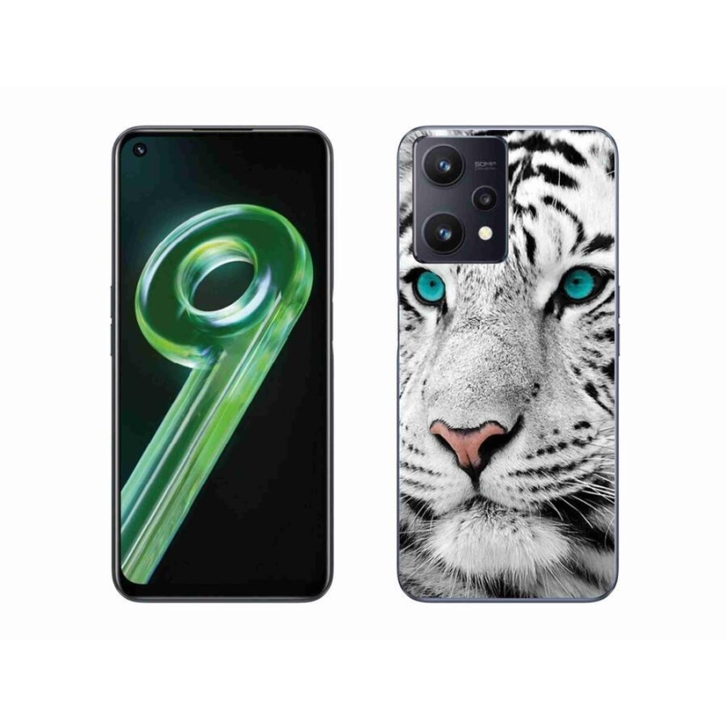 Gelový kryt mmCase na mobil Realme 9 5G - bílý tygr
