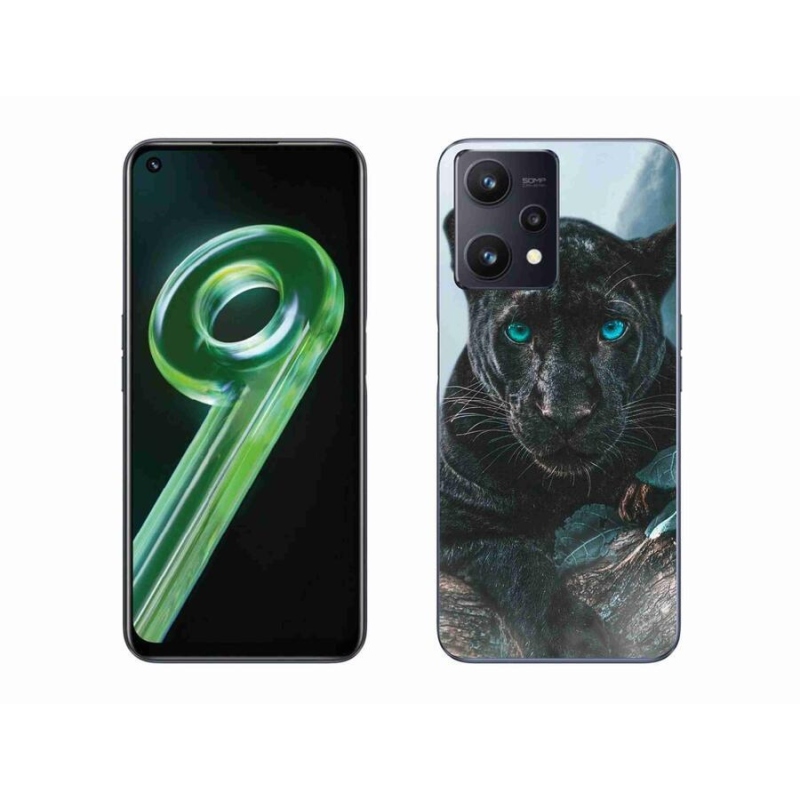 Gelový kryt mmCase na mobil Realme 9 5G - černý panter