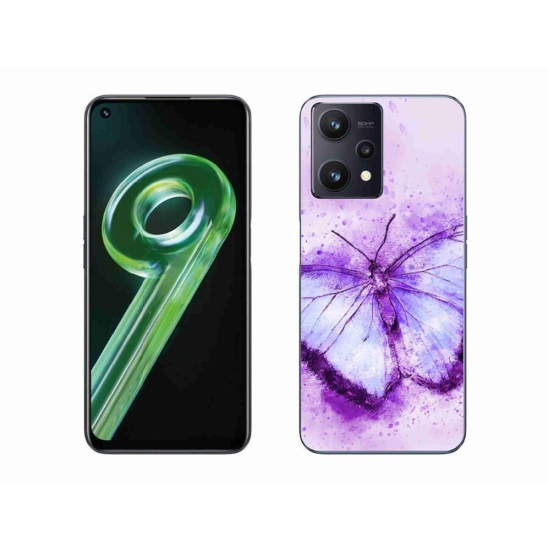 Gelový kryt mmCase na mobil Realme 9 5G - fialový motýl