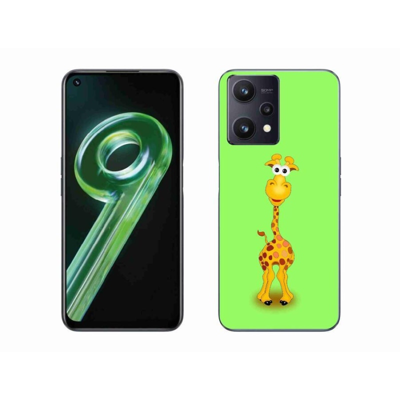 Gelový kryt mmCase na mobil Realme 9 5G - kreslená žirafa