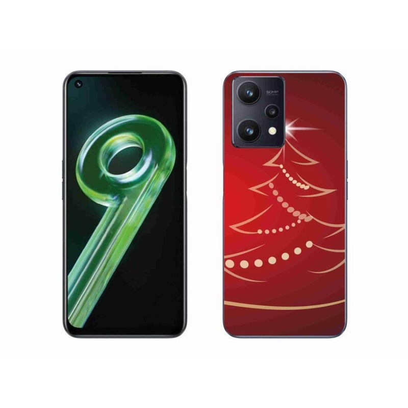 Gelový kryt mmCase na mobil Realme 9 5G - kreslený vánoční stromek