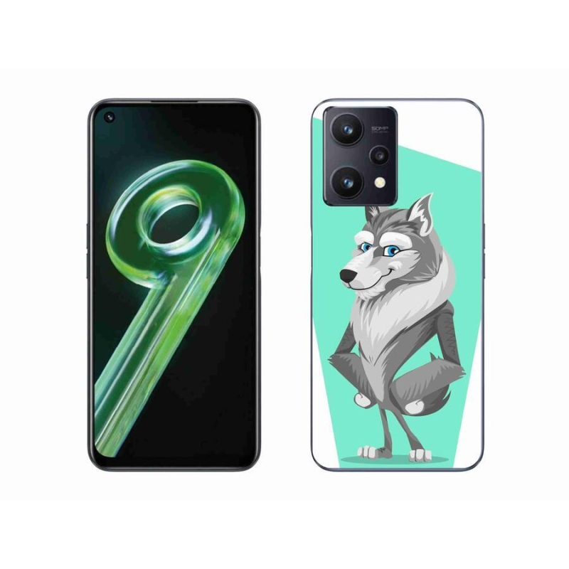 Gelový kryt mmCase na mobil Realme 9 5G - kreslený vlk