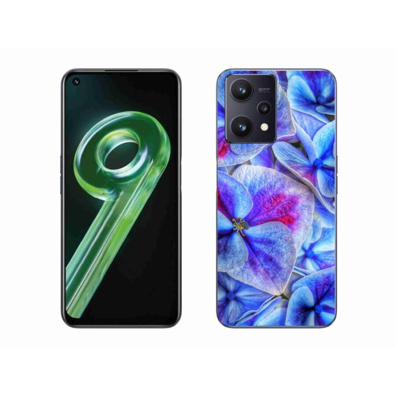 Gelový kryt mmCase na mobil Realme 9 5G - modré květy 1