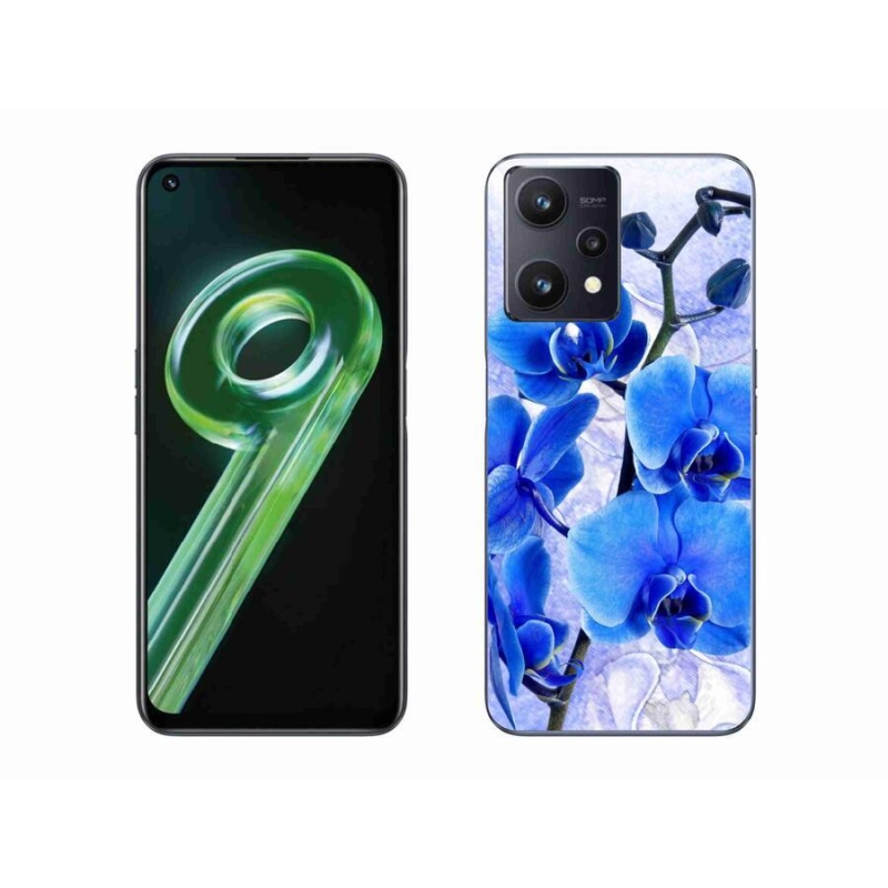 Gelový kryt mmCase na mobil Realme 9 5G - modré květy